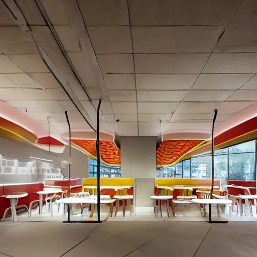 Prompt: mcdonalds designed by etienne - louis boullee