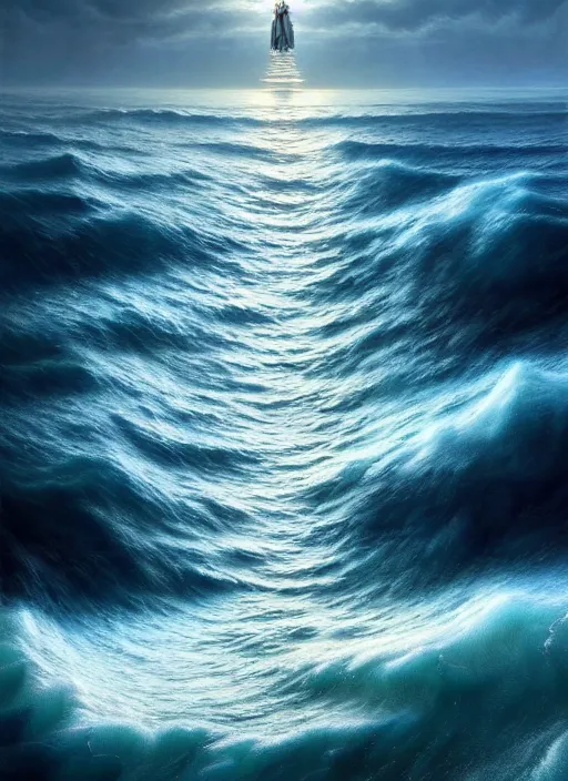 Image similar to A hyper-detailed 3d render like a Oil painting of the Ocean’s dream of the Upward Spiral, surreal!!!!, lifelike, photorealistic, digital painting, aesthetic, smooth, sharp focus, Artstation HD, by Greg Rutkowski, Chris Tulloch McCabe, Valentina Remenar and Asher Duran,