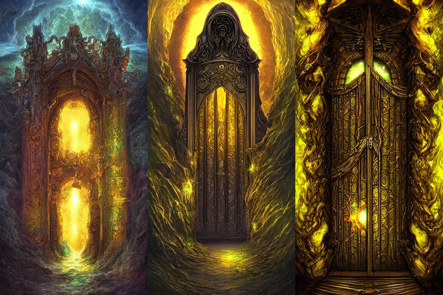 Prompt: the gate to the eternal kingdom of uranium, fantasy, digital art, hd, detailed.