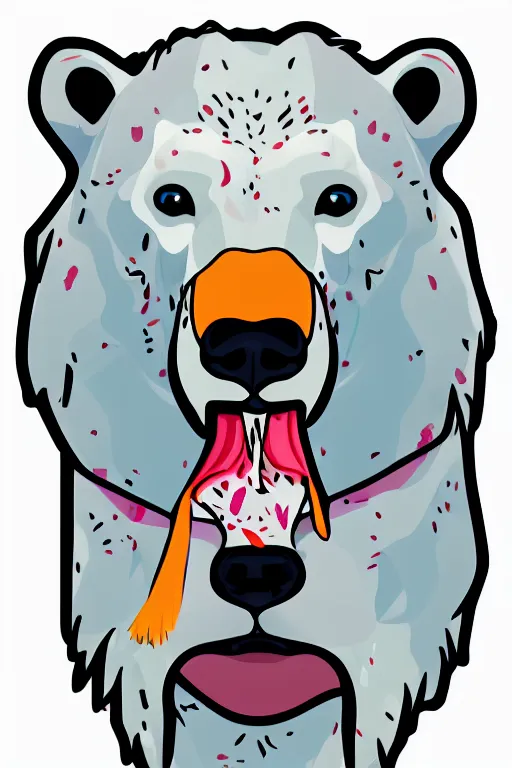 Image similar to Portrait of a polar bear, knight, medieval, sticker, colorful, illustration, highly detailed, simple, smooth and clean vector curves, no jagged lines, vector art, smooth