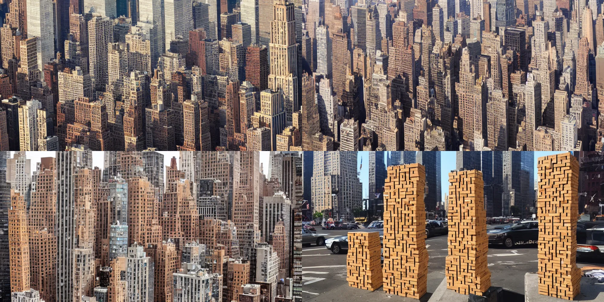 Prompt: New York City but it’s Jenga Blocks