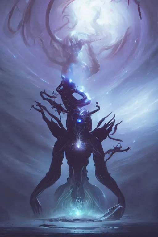 Image similar to eldritch god, cosmic, nightmare, outer space, aliens, digital art, magic the gathering, mtg, by greg rutkowski, trending on artstation