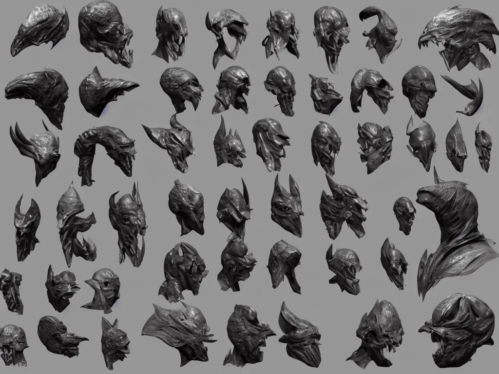 Prompt: barnacle, muscular, chiroptera head, chiroptera ears, chiroptera nose, barnacle, artstation, cgsociety, zbrush, no background