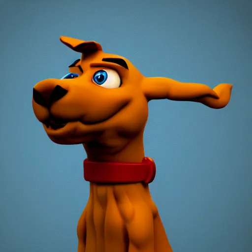 Prompt: 3D render of Scooby Doo, trending in artstation