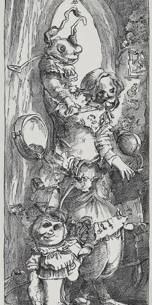 Image similar to Tenniel illustration of Alice in Wonderland Lewis Carrol