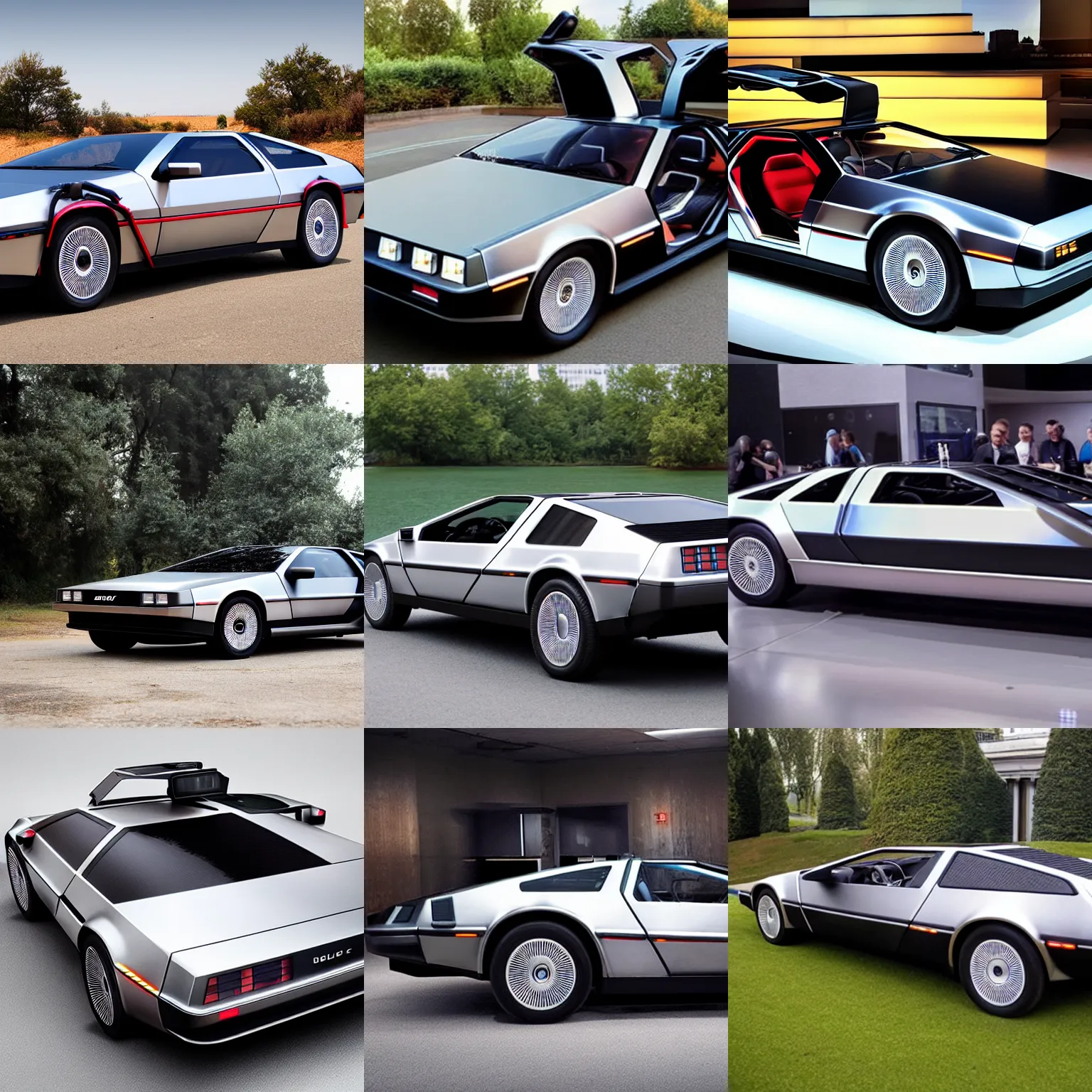 Prompt: first look all - new delorean concept car electric vehicle