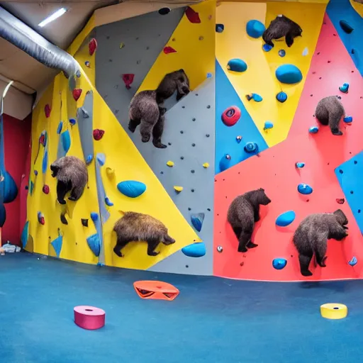 Image similar to photo of bears in a climbing gym