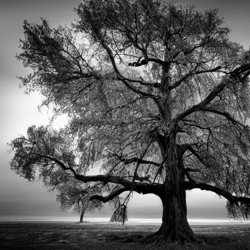 Image similar to a withered tree, award winning black and white photography