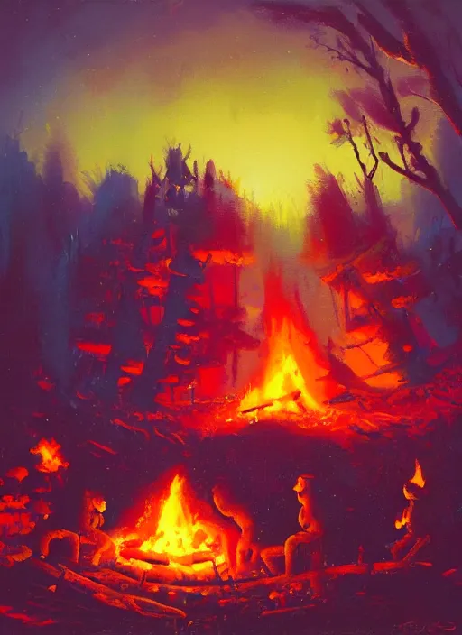 Image similar to camp fire by paul lehr