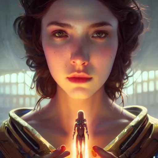 Image similar to cinematic screenshot artificial intelligence love you image ; crisp sharp focus ; ultra realistic, concept art, intricate details, hdr, highly detailed, photorealistic, octane render, 8 k, unreal engine. art by artgerm and greg rutkowski and charlie bowater and magali villeneuve and alphonse mucha