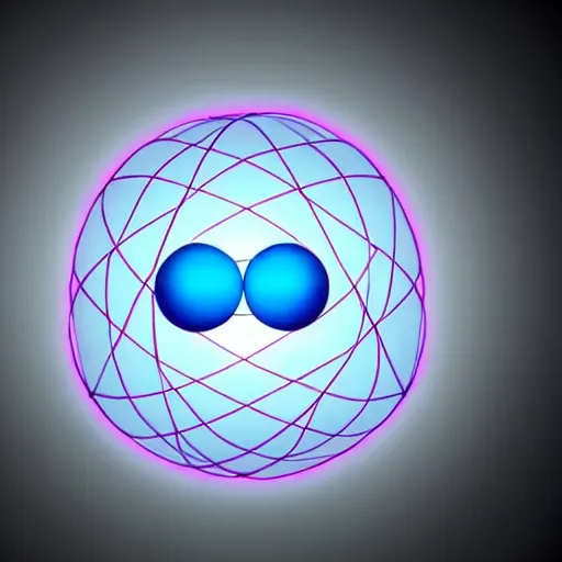 Image similar to realistic representation of an atom of helium