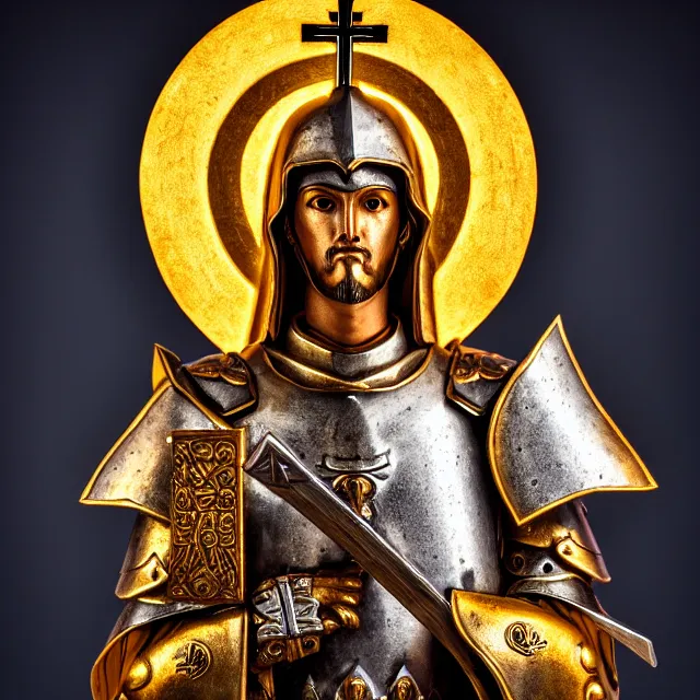 Image similar to photo of a holy paladin, highly detailed, 4 k, hdr, smooth, sharp focus, high resolution, award - winning photo