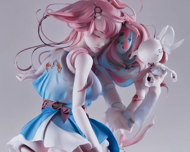 Image similar to James Jean isolated magical girl vinyl figure, figure photography, smooth sharp focus, holographic undertones, anime stylized, high detail, ethereal lighting - H 640