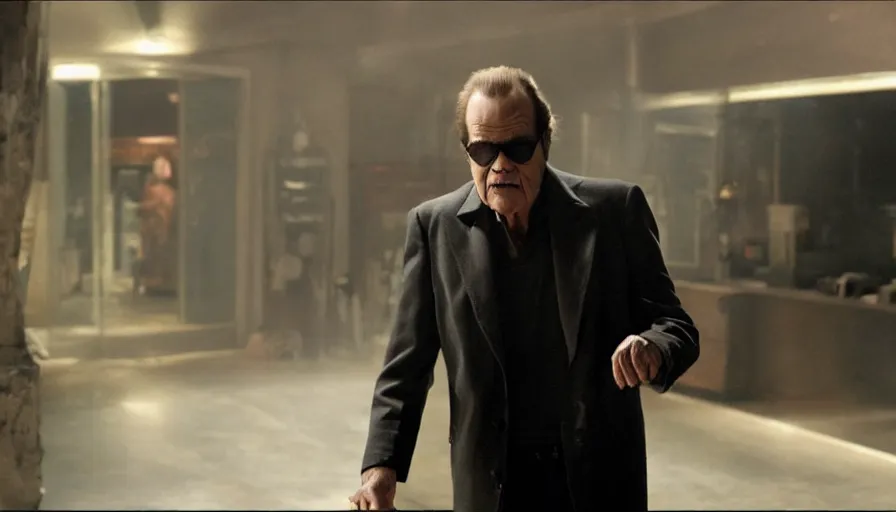 Image similar to young Jack Nicholson in The Avengers (2012), cinematic lighting, cinematography