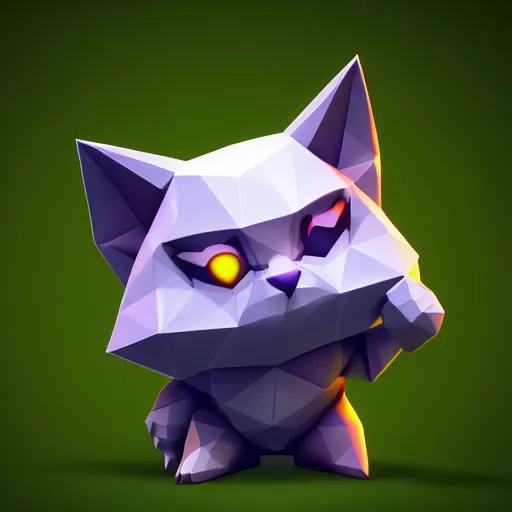 Prompt: low poly modelling, high resolution textures, smooth vertices, isometric view, 1 6 bit colors, made in blender, fat chibi grey cat, volumetric lighting, fantasy, intricate, hyper realistic, by riot games, league of legends, backlit
