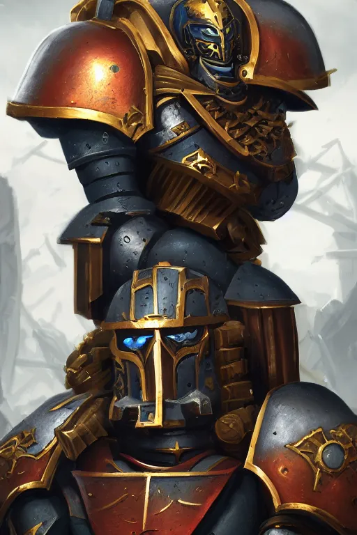 Image similar to armor portrait heros warhammer 4 0 k horus heresy fanart - the primarchs emperor by johannes helgeson animated with vfx concept artist & illustrator global illumination ray tracing hdr fanart arstation zbrush central hardmesh 8 k octane renderer comics stylized