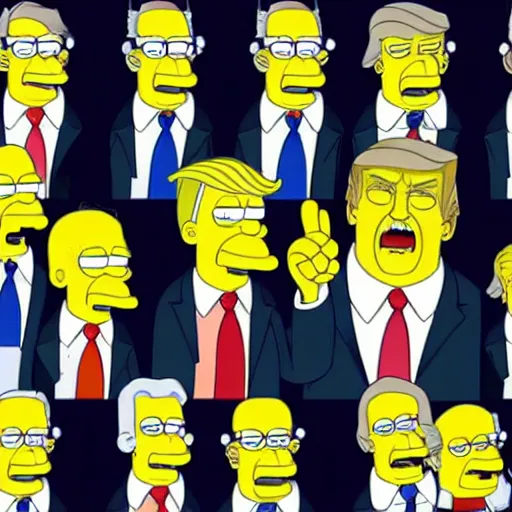 Image similar to donald trump as simpsons character