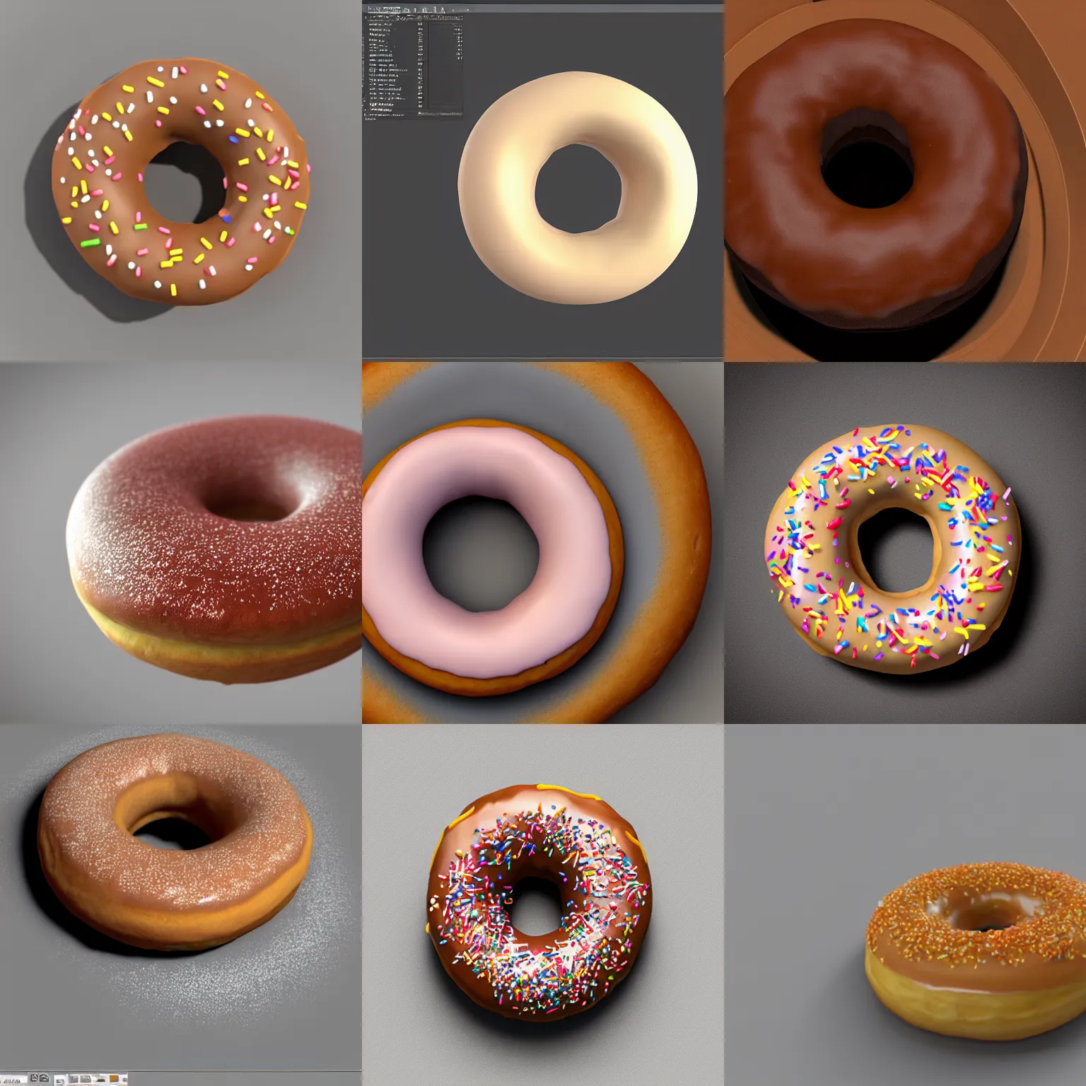 Prompt: donut made with blender, 3 d, realism, 4 k