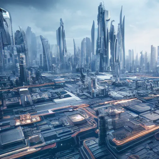 Image similar to wide photo shot of a futuristic city, long shot, nikon d 8 0 7, nikon shot, photography shot, photo shot, 4 k, detailed professional photo, unreal - engine, octane render, shot by jens krauer and stefan lauterbach