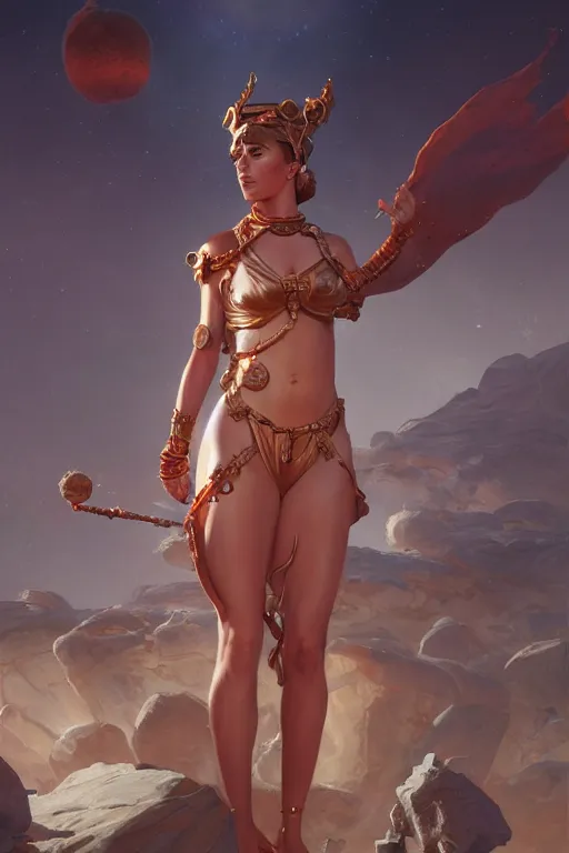 Image similar to goddess of the mars, highly detailed, digital painting, artstation, concept art, smooth, sharp focus, illustration, unreal engine 5, 8 k, art by artgerm and greg rutkowski and edgar maxence