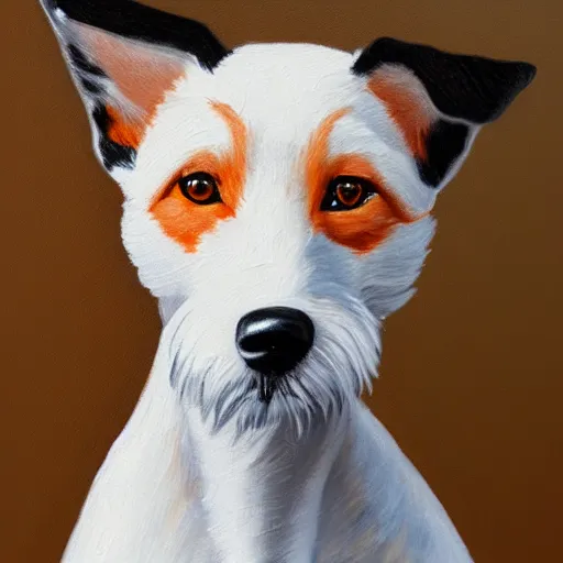 Image similar to ultra detailed painting of a short haired fox terrier