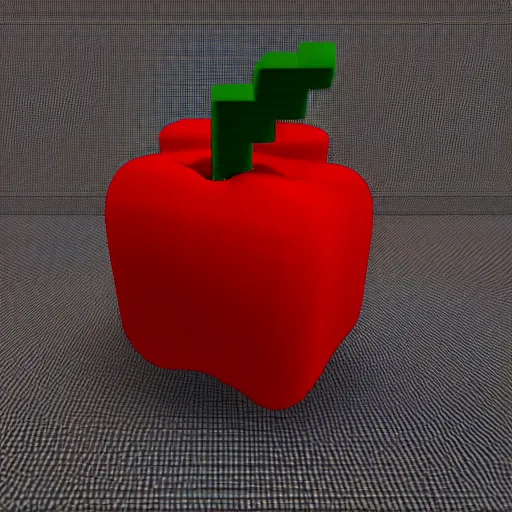 Prompt: apple,voxel art