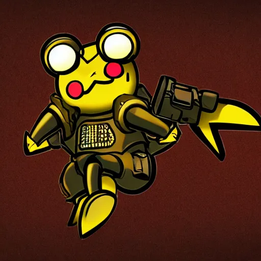 Image similar to a photo of steampunck pikachu cyborg in real life, 4K, high quality
