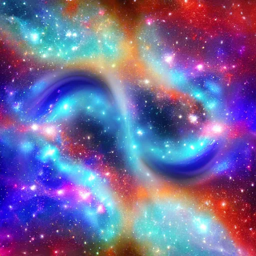 Prompt: two galaxies merging. Digital Art. High detail