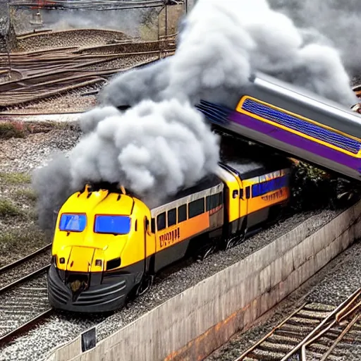 Image similar to trains colliding at full speed