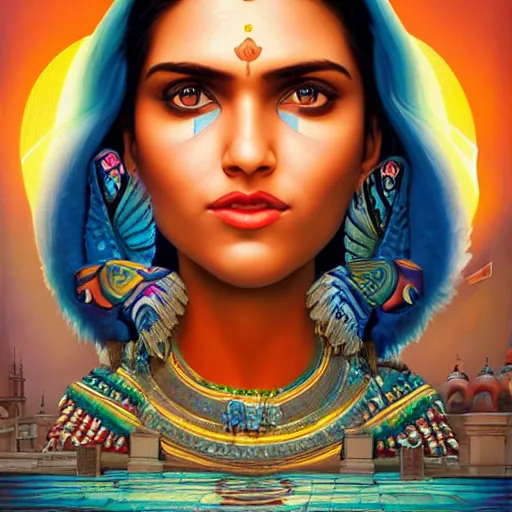 Image similar to Stockholm city portrait, indian , Pixar style, by Tristan Eaton Stanley Artgerm and Tom Bagshaw.