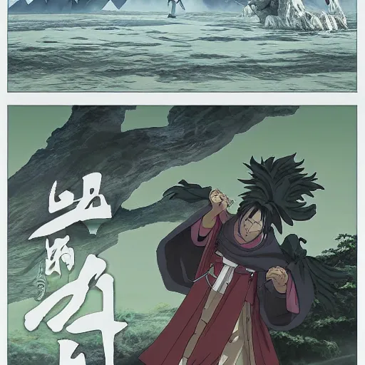 Prompt: 8 k uhd, statue, hashirama senju vs madara uchicha, 3 2 feets, river, mount, historical place, pilgrims, offerings, clan priest, highly details content