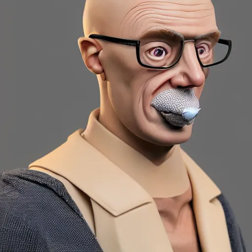 Image similar to A middle-aged Dr. Venture in real life with a hooked nose, a long gaunt face and skinny body and neck, very thin and bald, realistic, very realistic, hyperrealistic, highly detailed, very detailed, extremely detailed, detailed, digital art, oil painting, trending on artstation, headshot and bodyshot, detailed face, very detailed face, extremely detailed face, HD Quality, 8k resolution, very very detailed face, real life