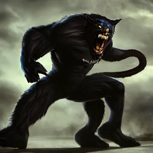 Image similar to a blue werewolf with the venom symbiote, dramatic shot, movie still