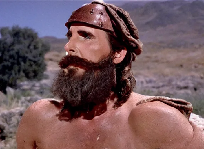 Image similar to film still of Christian Bale as Judah Moses in The Ten Commandments 1956