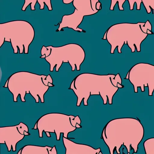 Image similar to random pig pattern 2d flat cell shaded