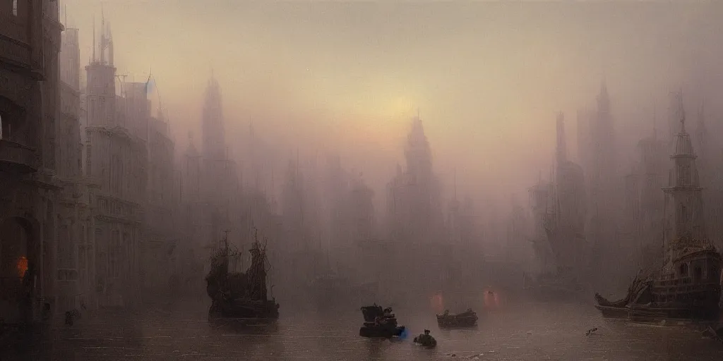 Prompt: street view of a city, made entirely out of stone by Ivan Aivazovsky