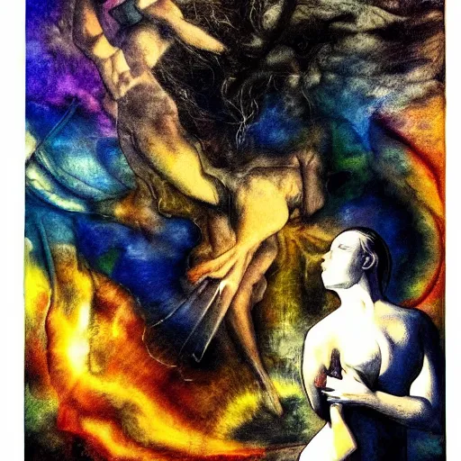 Image similar to the energy of dreams, 8 k resolution, beautiful, dark ambient, neoplasticism art, marvel comics dslr hdr, art by artemisia gentileschi, water color