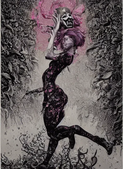 Prompt: Poison goddess painting by Dan Hillier, trending on artstation, artstationHD, artstationHQ, 4k, 8k