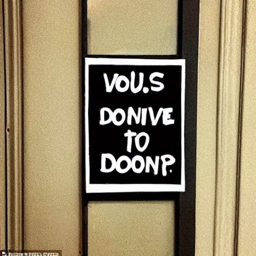 Image similar to creative restroom door signs in the style of banksy, slightly grainy