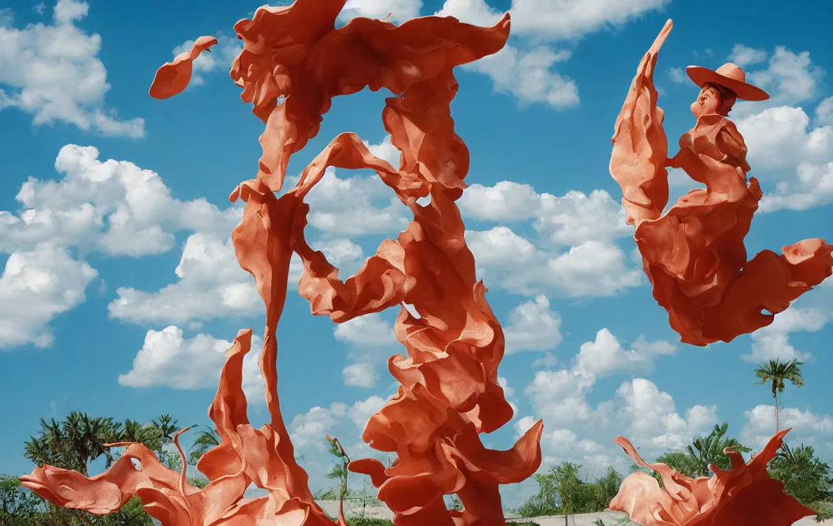 Prompt: a cowboy turning into blooms by slim aarons, by zhang kechun, by lynda benglis. tropical sea slugs, angular sharp tractor tires. complementary colors. warm soft volumetric dramatic light. national geographic. 8 k, rendered in octane, smooth gradients. sculpture by antonio canova. red accents.