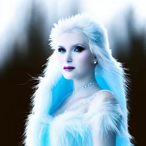 Image similar to photo of a real-life very beautiful! ice queen