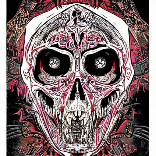 Image similar to taliban anarchy. symmetrical anatomy, very detailed design, complexity of the picture, with pop punk style, colorful, accompanied by body, pure image without duplication, dribble popular, drawn by vinicius gud and gustavo zambelli