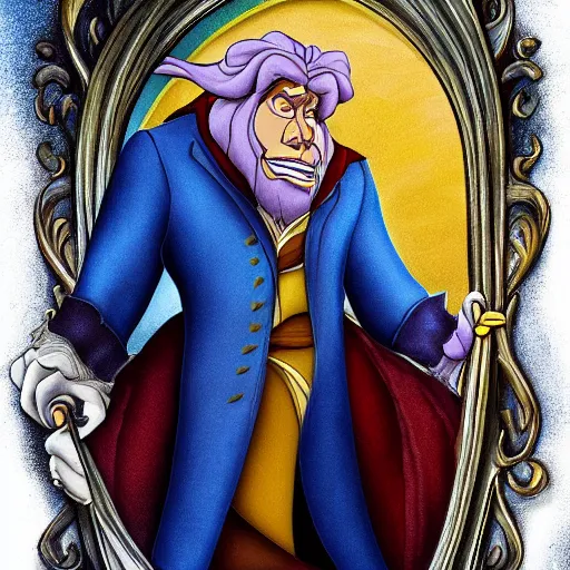 Prompt: painting of vincent from beauty and the beast, ron perlman, beautiful, detailed