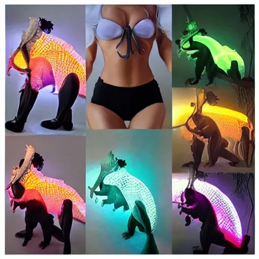 Prompt: female dragon light 🍑 🍑