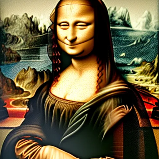 Image similar to mona lisa on the beach, in the style of giuseppe arcimboldo