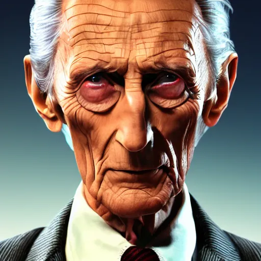 Prompt: Peter Cushing as the 10th Doctor, realistic digital art 4k