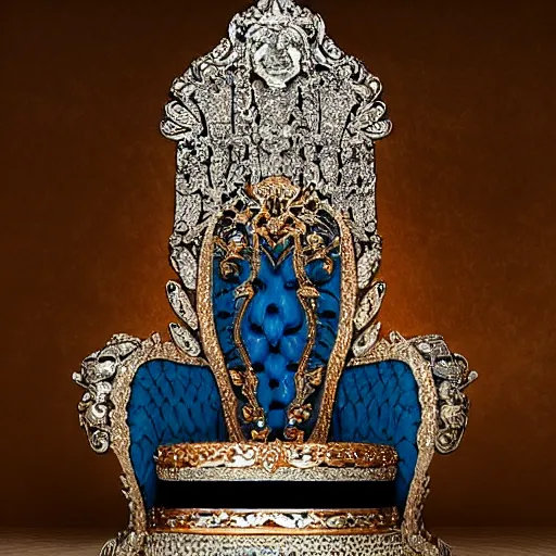 Image similar to majestic throne made of millions of diamonds and zaphires