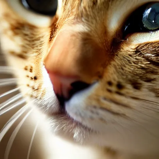 Image similar to a high detail closeup macro photograph of a cat