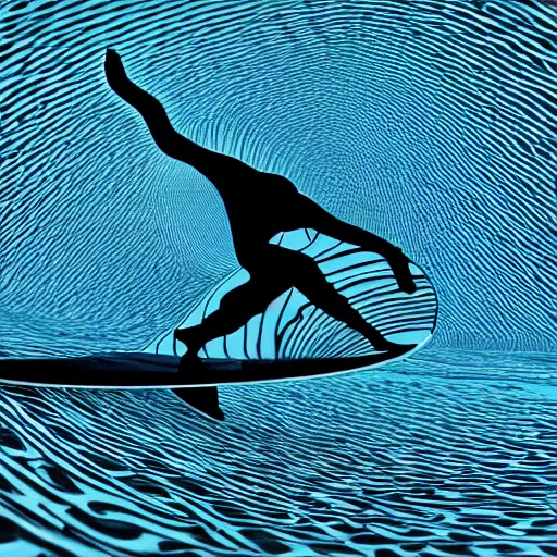 Prompt: surfing by roy ahlgren or victor vasarely, digital art, cosmic, 3 d high definition, trending on artstation, photorealistic, high resolution, 8 k, octane, hyper detailed, trending on deviantart insane details, intricate, elite, ornate, elegant trend, highly detailed and intricate, sharp focus, photography, unreal engine