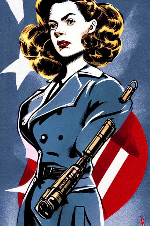 Image similar to Agent carter illustration concept art in the style of Amano, Yoshitaka